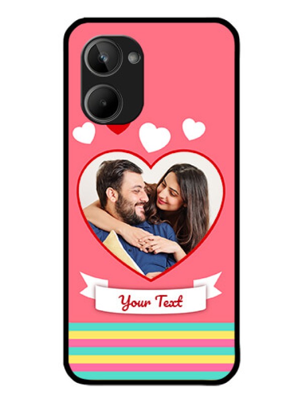 Custom Realme 10 Photo Printing on Glass Case - Love Doodle Design