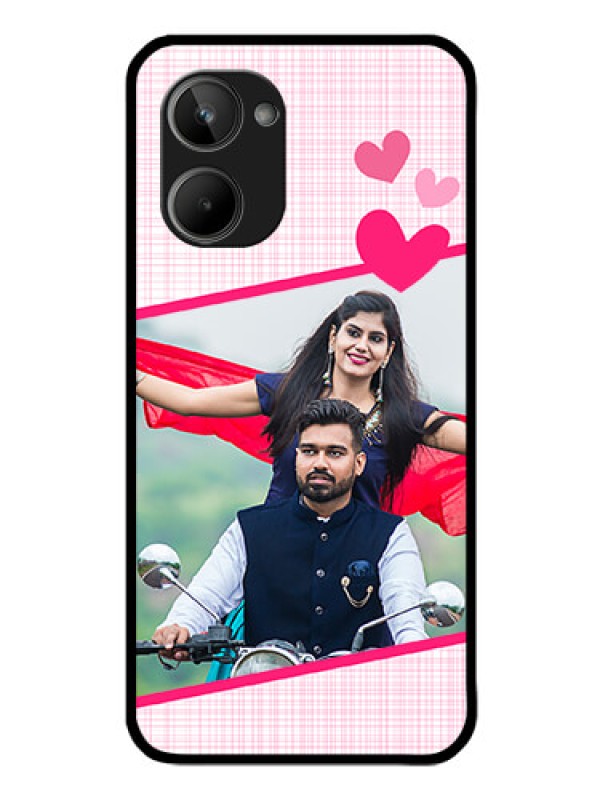 Custom Realme 10 Custom Glass Phone Case - Love Shape Heart Design