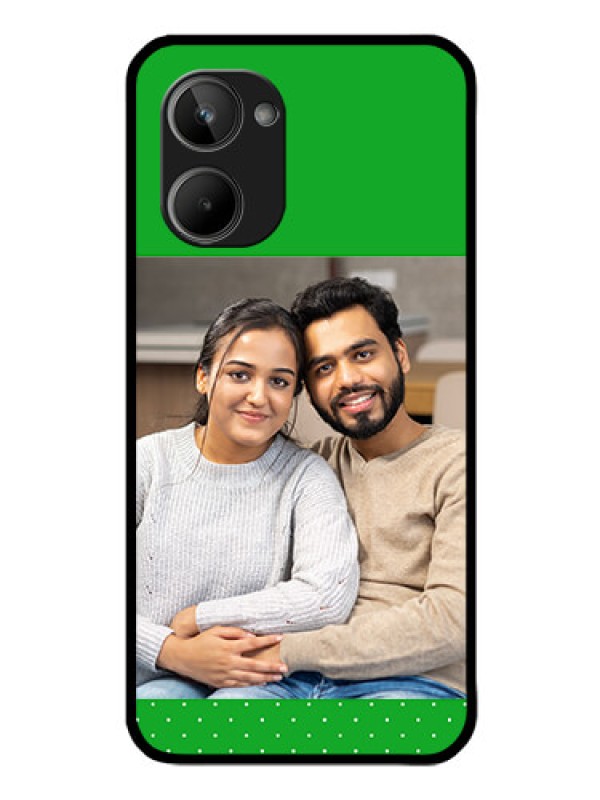 Custom Realme 10 Personalized Glass Phone Case - Green Pattern Design