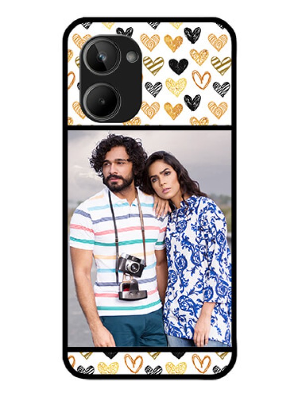 Custom Realme 10 Photo Printing on Glass Case - Love Symbol Design