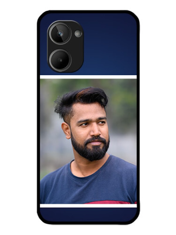 Custom Realme 10 Personalized Glass Phone Case - Simple Royal Blue Design