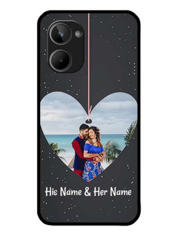 Custom Realme 10 Custom Glass Phone Case - Hanging Heart Design