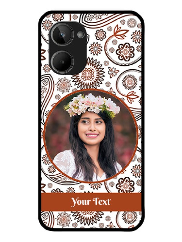Custom Realme 10 Custom Glass Mobile Case - Abstract Flower Design