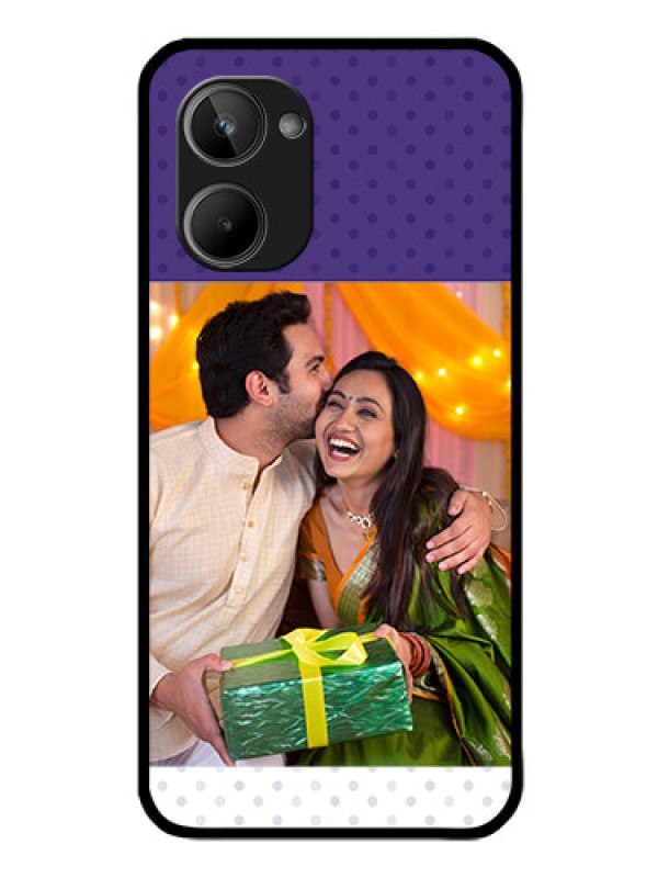 Custom Realme 10 Personalized Glass Phone Case - Violet Pattern Design