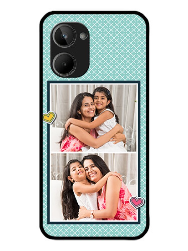 Custom Realme 10 Custom Glass Phone Case - 2 Image Holder with Pattern Design