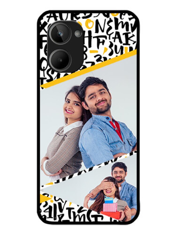 Custom Realme 10 Custom Glass Mobile Case - Letters Pattern Design