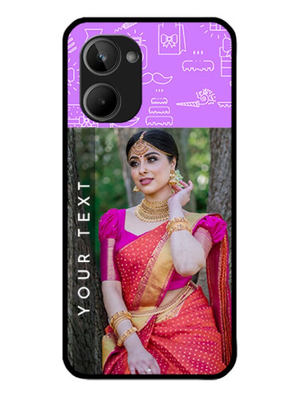 Custom Realme 10 Custom Glass Mobile Case - Birthday Icons Design