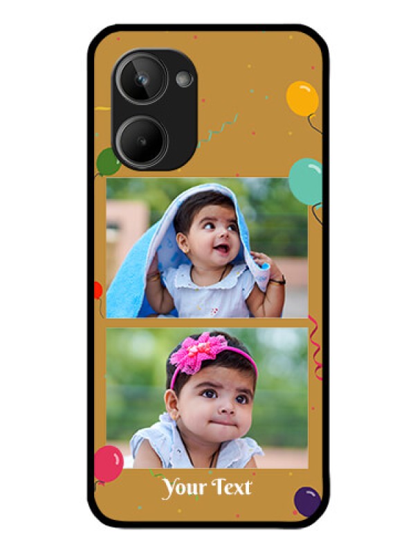 Custom Realme 10 Personalized Glass Phone Case - Image Holder with Birthday Celebrations Design
