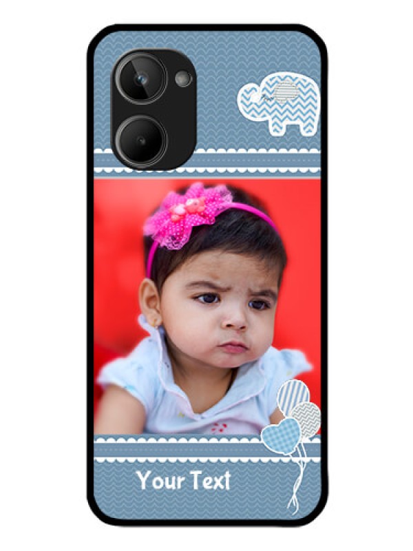 Custom Realme 10 Photo Printing on Glass Case - with Kids Pattern Design