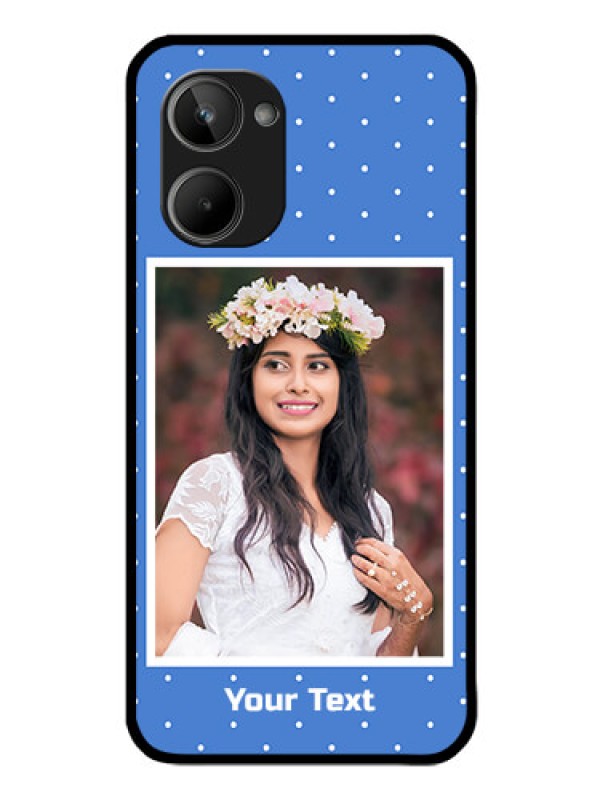 Custom Realme 10 Photo Printing on Glass Case - Polka dots design