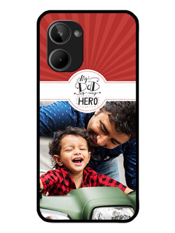 Custom Realme 10 Photo Printing on Glass Case - My Dad Hero Design