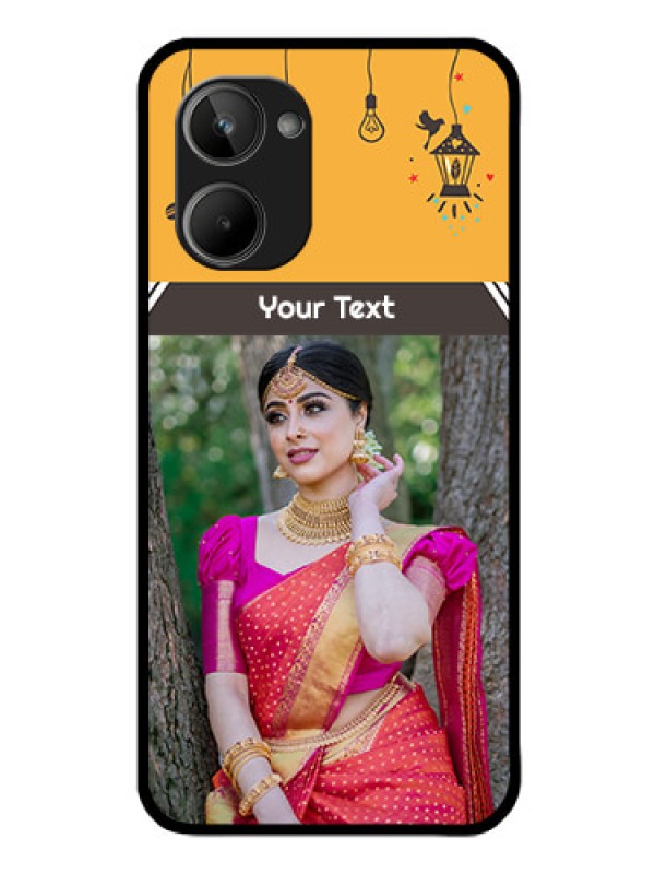 Custom Realme 10 Custom Glass Mobile Case - with Family Picture and Icons