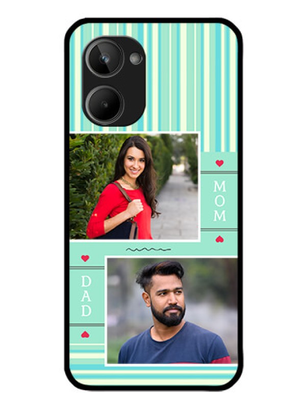 Custom Realme 10 Custom Glass Phone Case - Mom & Dad Pic Design
