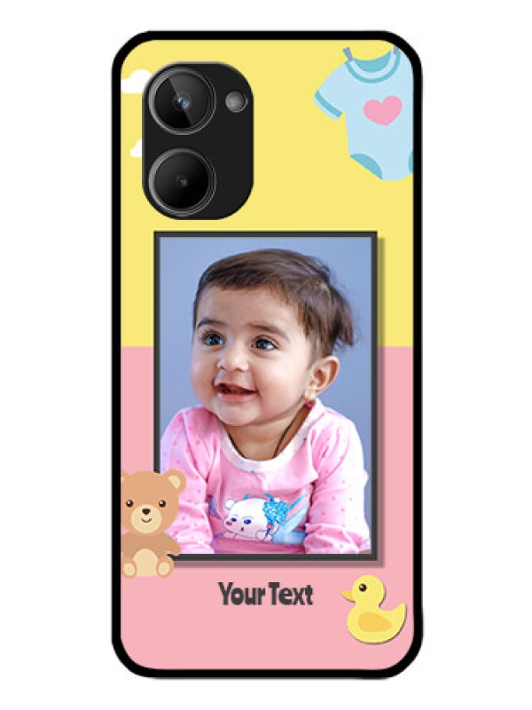 Custom Realme 10 Photo Printing on Glass Case - Kids 2 Color Design