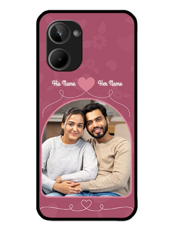 Custom Realme 10 Photo Printing on Glass Case - Love Floral Design