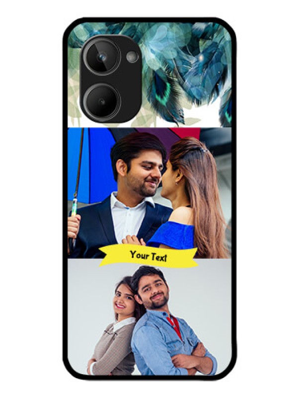 Custom Realme 10 Personalized Glass Phone Case - Image with Boho Peacock Feather Design