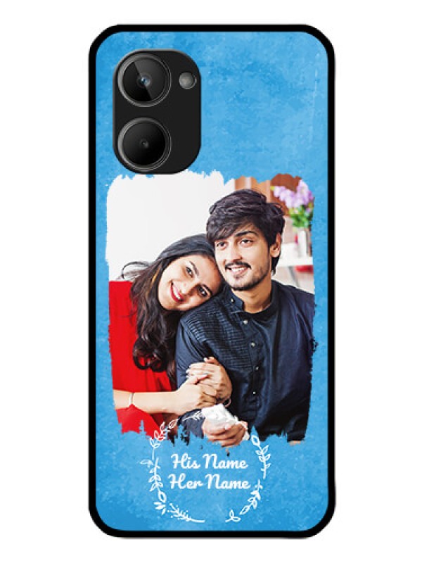 Custom Realme 10 Custom Glass Phone Case - Blue Color Vintage Design