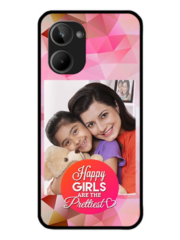 Custom Realme 10 Photo Printing on Glass Case - Abstract Triangle Design