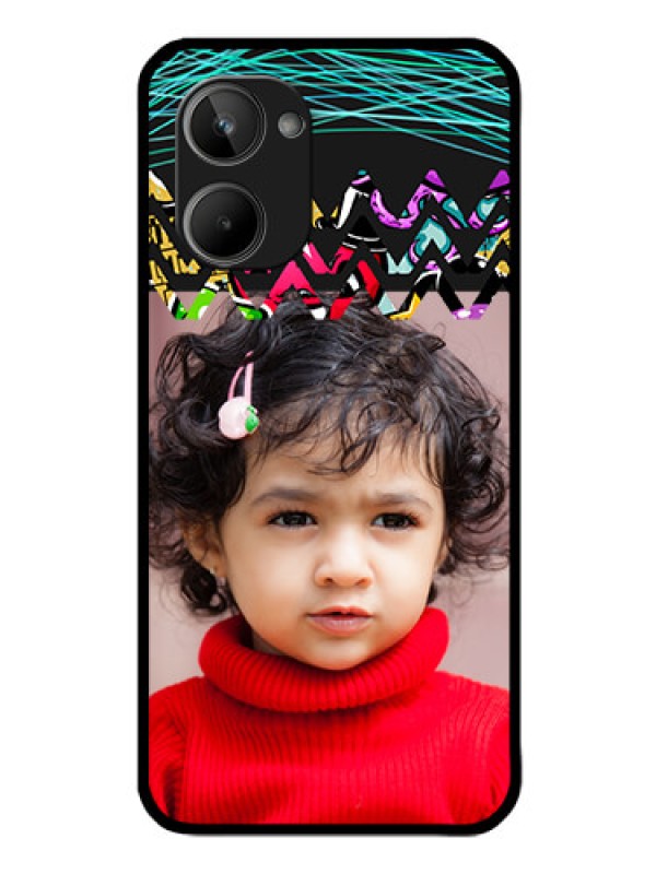 Custom Realme 10 Personalized Glass Phone Case - Neon Abstract Design