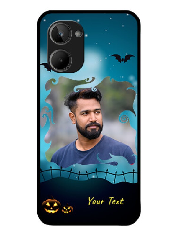 Custom Realme 10 Custom Glass Phone Case - Halloween frame design