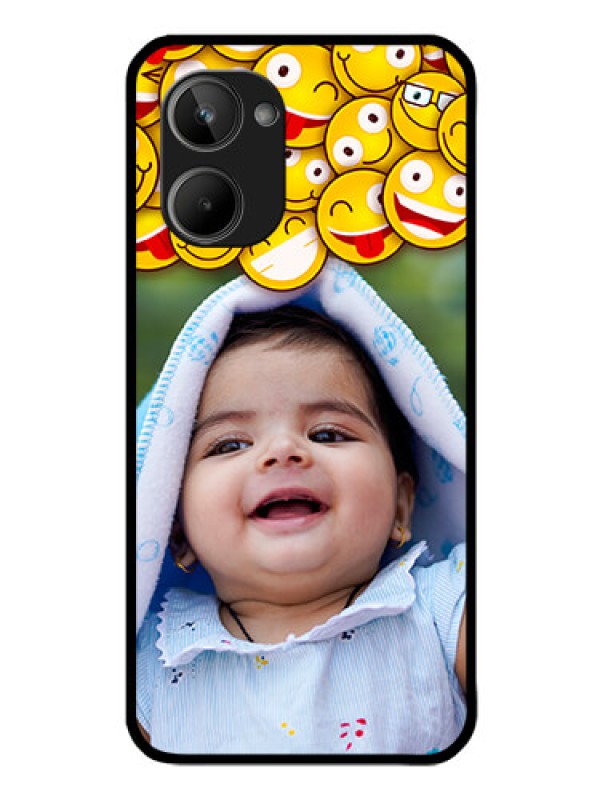 Custom Realme 10 Custom Glass Mobile Case - with Smiley Emoji Design