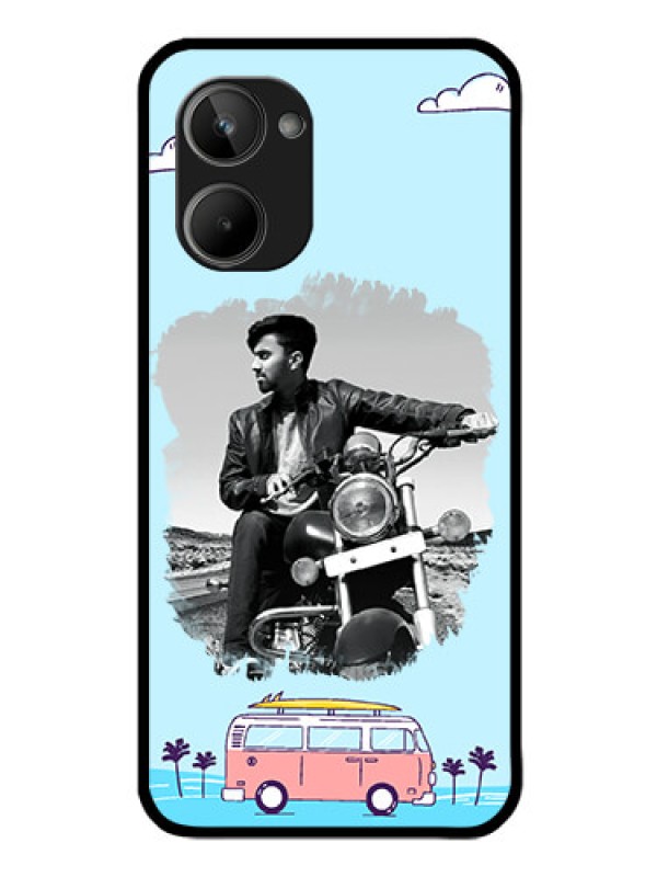 Custom Realme 10 Photo Printing on Glass Case - Travel & Adventure Design