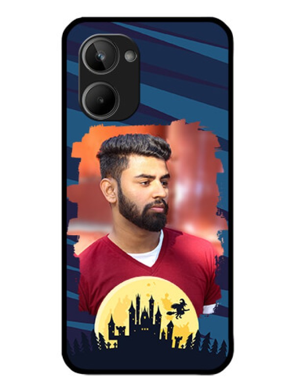 Custom Realme 10 Photo Printing on Glass Case - Halloween Witch Design