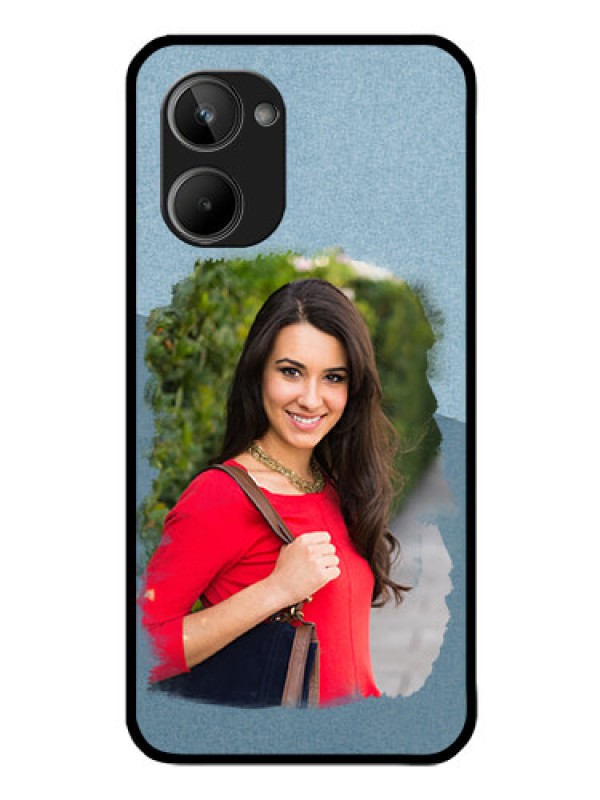 Custom Realme 10 Custom Glass Mobile Case - Grunge Line Art Design