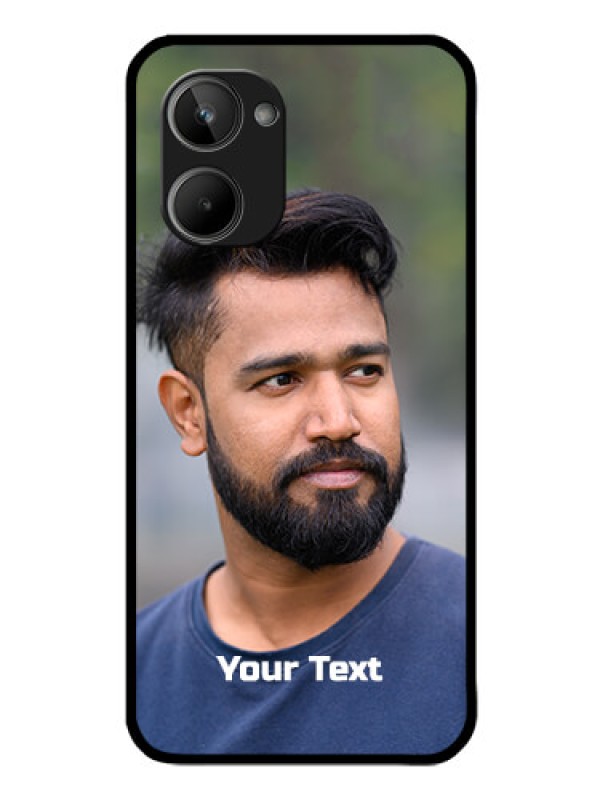 Custom Realme 10 Glass Mobile Cover: Photo with Text
