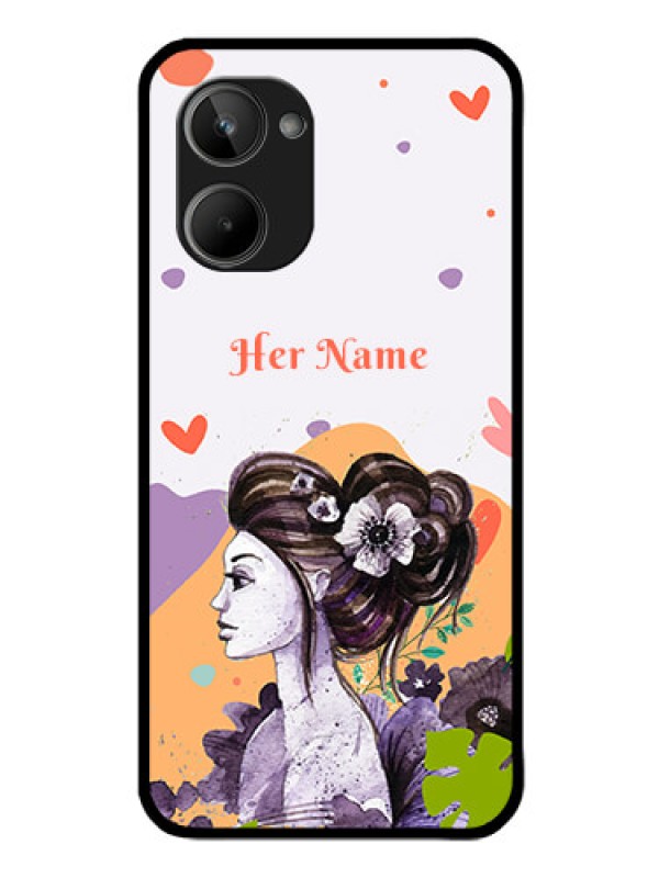 Custom Realme 10 Personalized Glass Phone Case - Woman And Nature Design