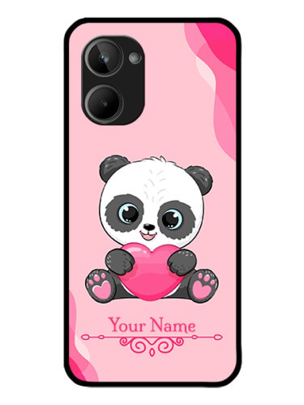 Custom Realme 10 Custom Glass Mobile Case - Cute Panda Design