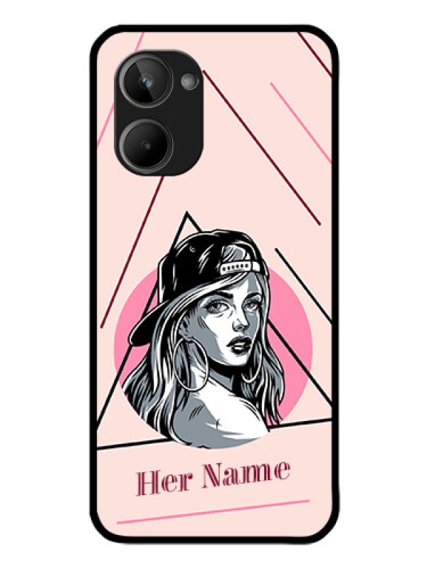 Custom Realme 10 Personalized Glass Phone Case - Rockstar Girl Design