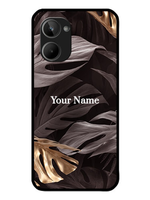 Custom Realme 10 Personalised Glass Phone Case - Wild Leaves digital paint Design