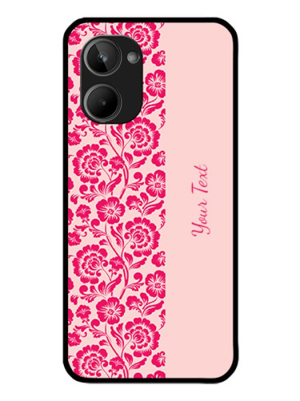 Custom Realme 10 Custom Glass Phone Case - Attractive Floral Pattern Design
