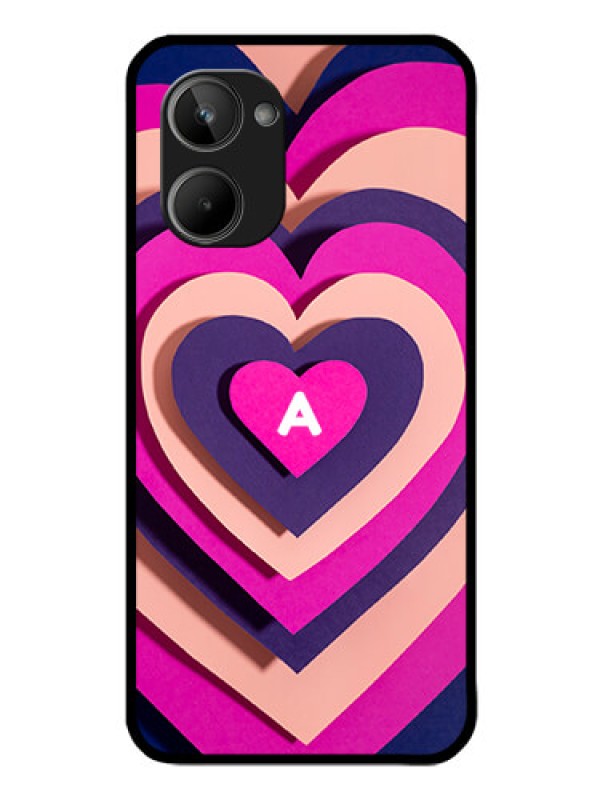 Custom Realme 10 Custom Glass Mobile Case - Cute Heart Pattern Design