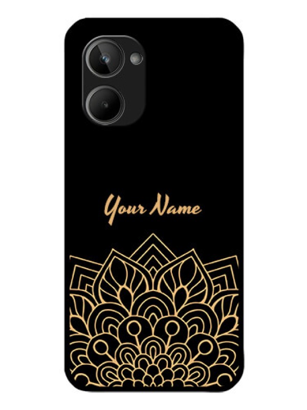 Custom Realme 10 Custom Glass Phone Case - Golden mandala Design