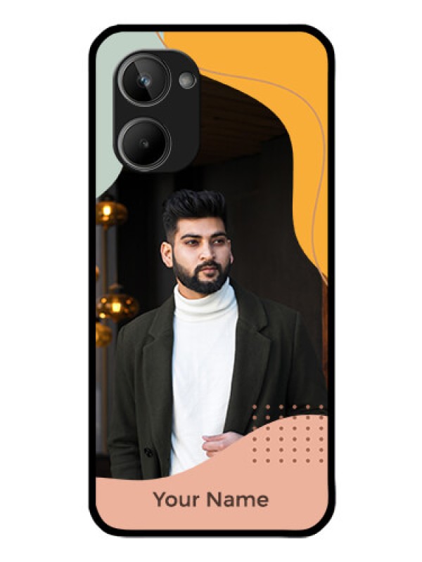 Custom Realme 10 Personalized Glass Phone Case - Tri-coloured overlay design