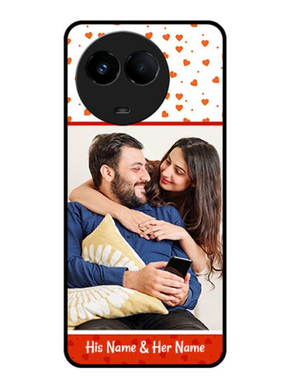 Custom Realme 11 5G Custom Glass Phone Case - Orange Love Symbol Design