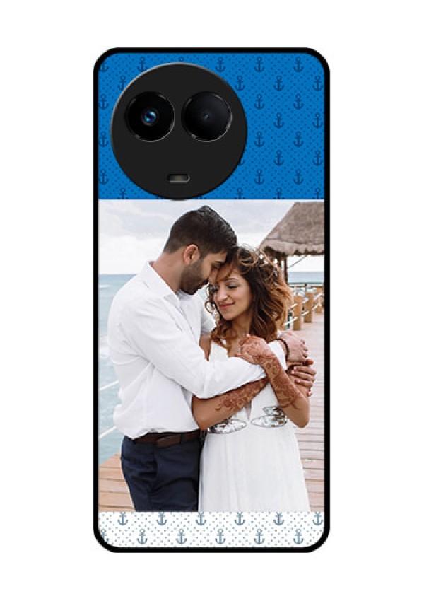 Realme 11 5G Photo Printing on Glass Case - Blue Anchors Design