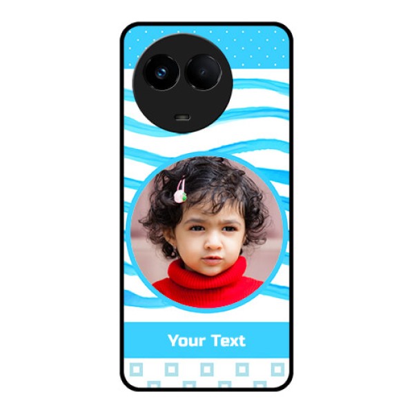 Realme 11 5G Custom Glass Phone Case - Simple Blue Case Design