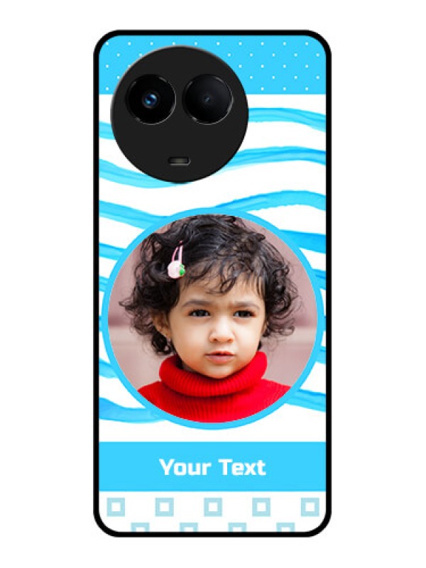 Custom Realme 11 5G Custom Glass Phone Case - Simple Blue Case Design