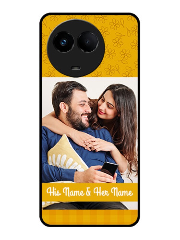 Custom Realme 11 5G Custom Glass Mobile Case - Yellow Floral Design