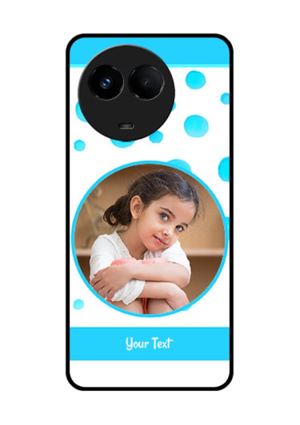 Realme 11 5G Photo Printing on Glass Case - Blue Bubbles Pattern Design