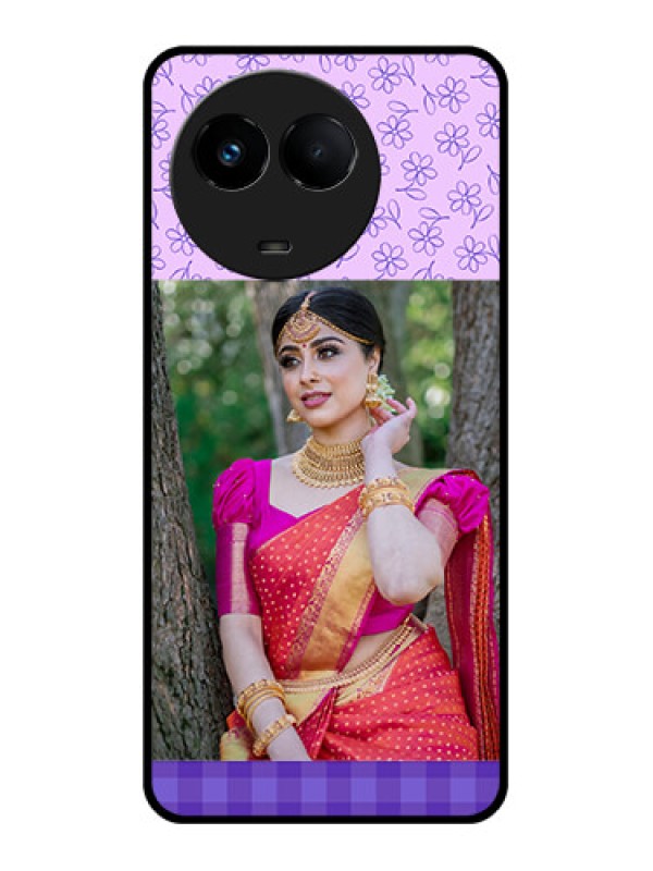 Custom Realme 11 5G Custom Glass Phone Case - Purple Floral Design