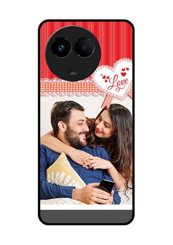 Realme 11 5G Custom Glass Mobile Case - Red Love Pattern Design