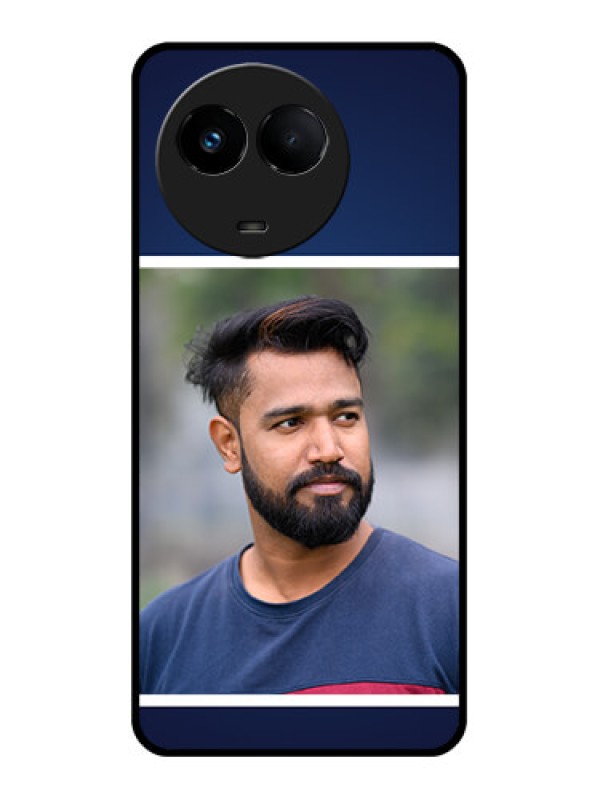 Custom Realme 11 5G Personalized Glass Phone Case - Simple Royal Blue Design