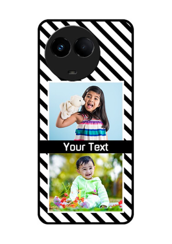 Realme 11 5G Photo Printing on Glass Case - Black And White Stripes Design