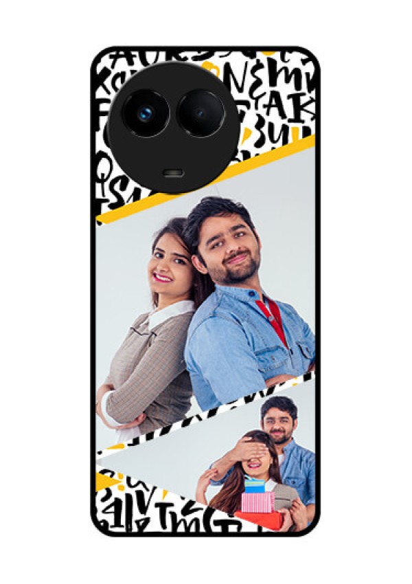 Realme 11 5G Custom Glass Mobile Case - Letters Pattern Design
