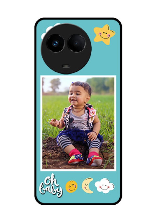 Realme 11 5G Personalized Glass Phone Case - Smiley Kids Stars Design