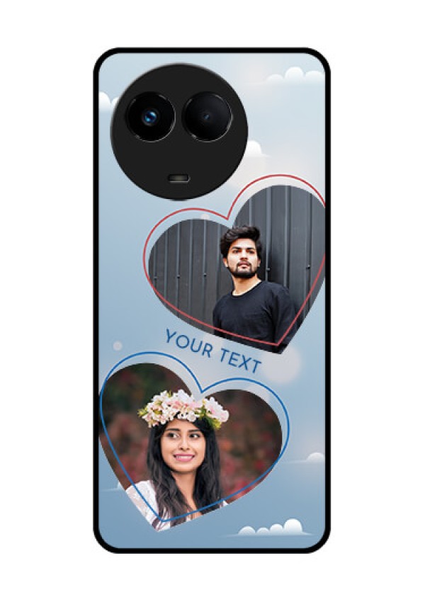 Realme 11 5G Custom Glass Mobile Case - Blue Color Couple Design